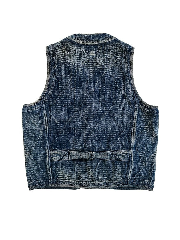 Indigo Dye Sashiko Vest