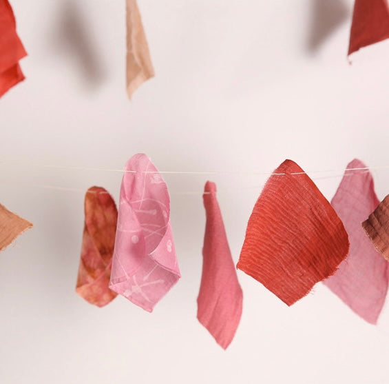 Red Organic Dye Fabric Scraps Bundles