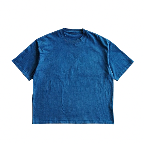 Indigo Dye Basic Crew T-Shirts - 3 Colors