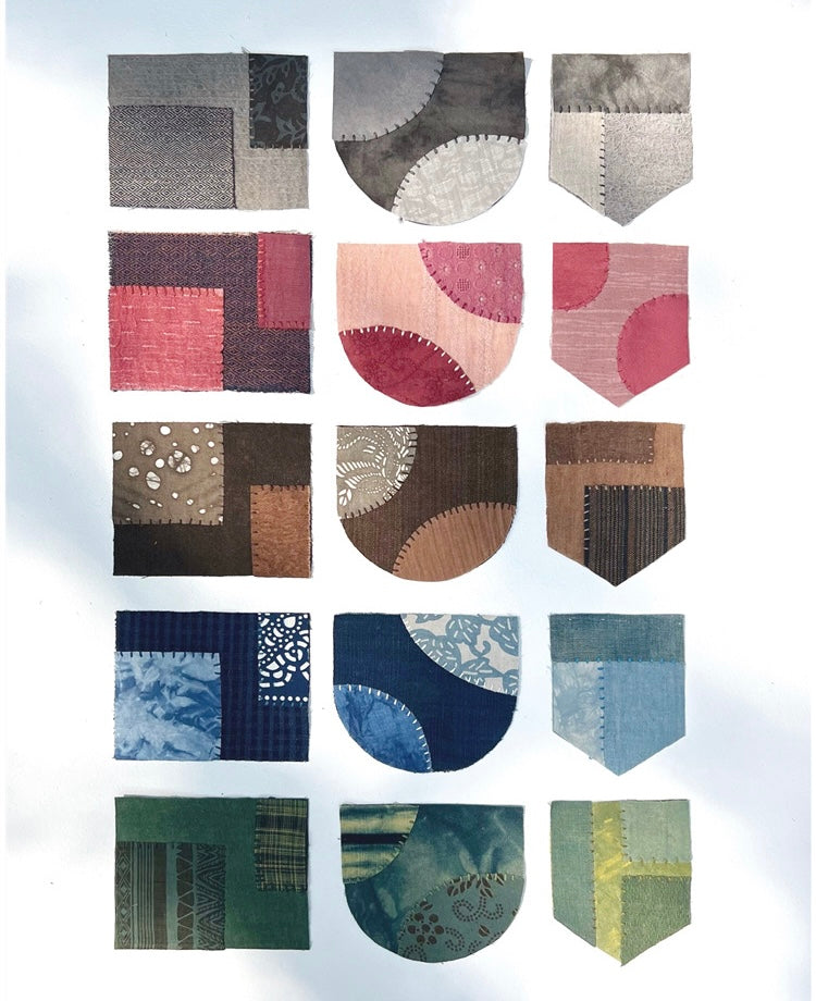 Organic Dye Patchwork Fabric Scraps Bundles