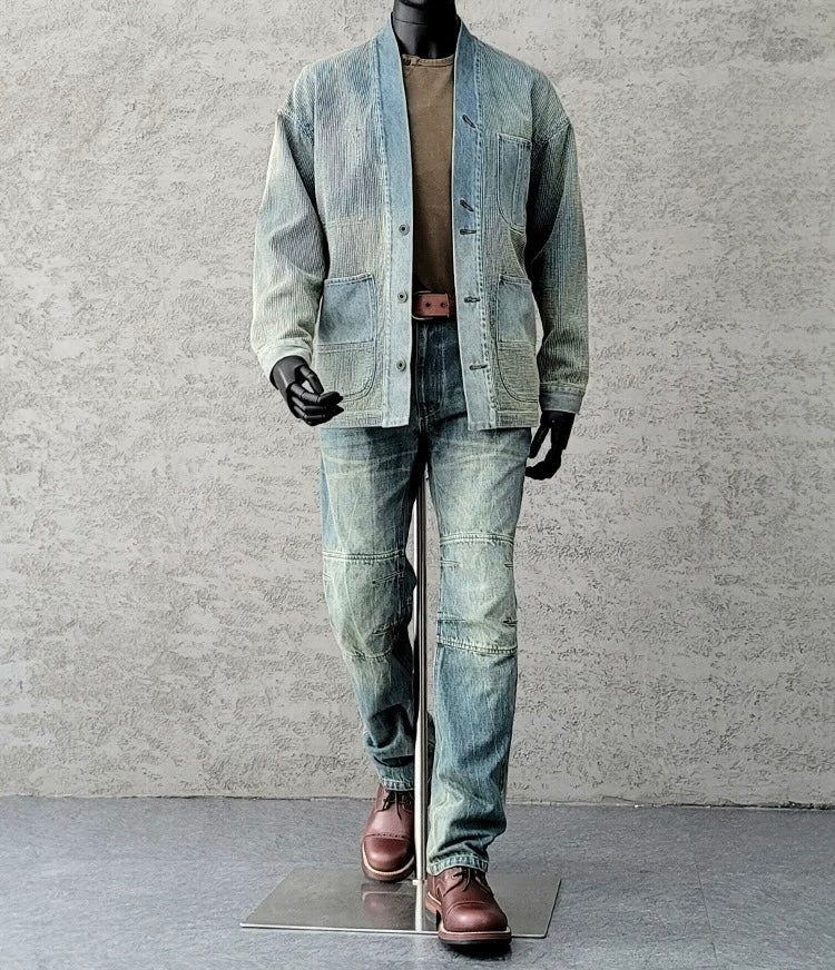 Indigo Dye Sashiko Noragi Jacket