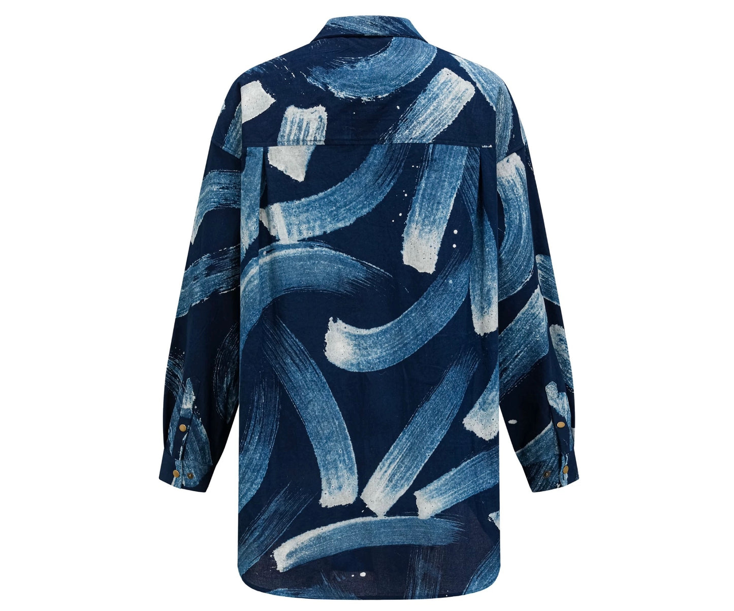 Indigo Dye Abstract Printed Jacket