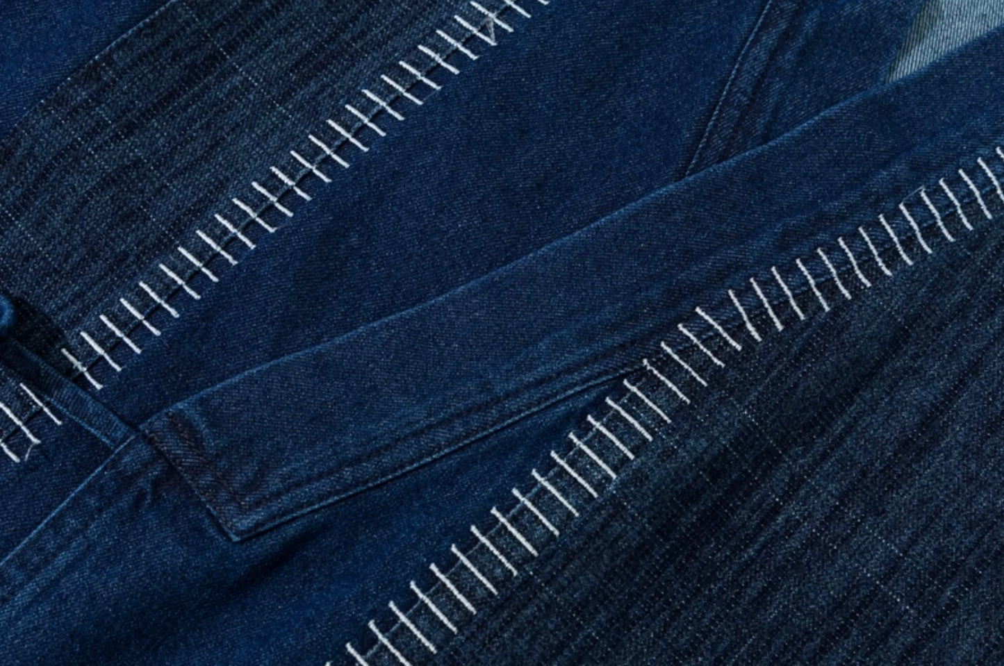 Blue Patchwork Sashiko Haori Jacket