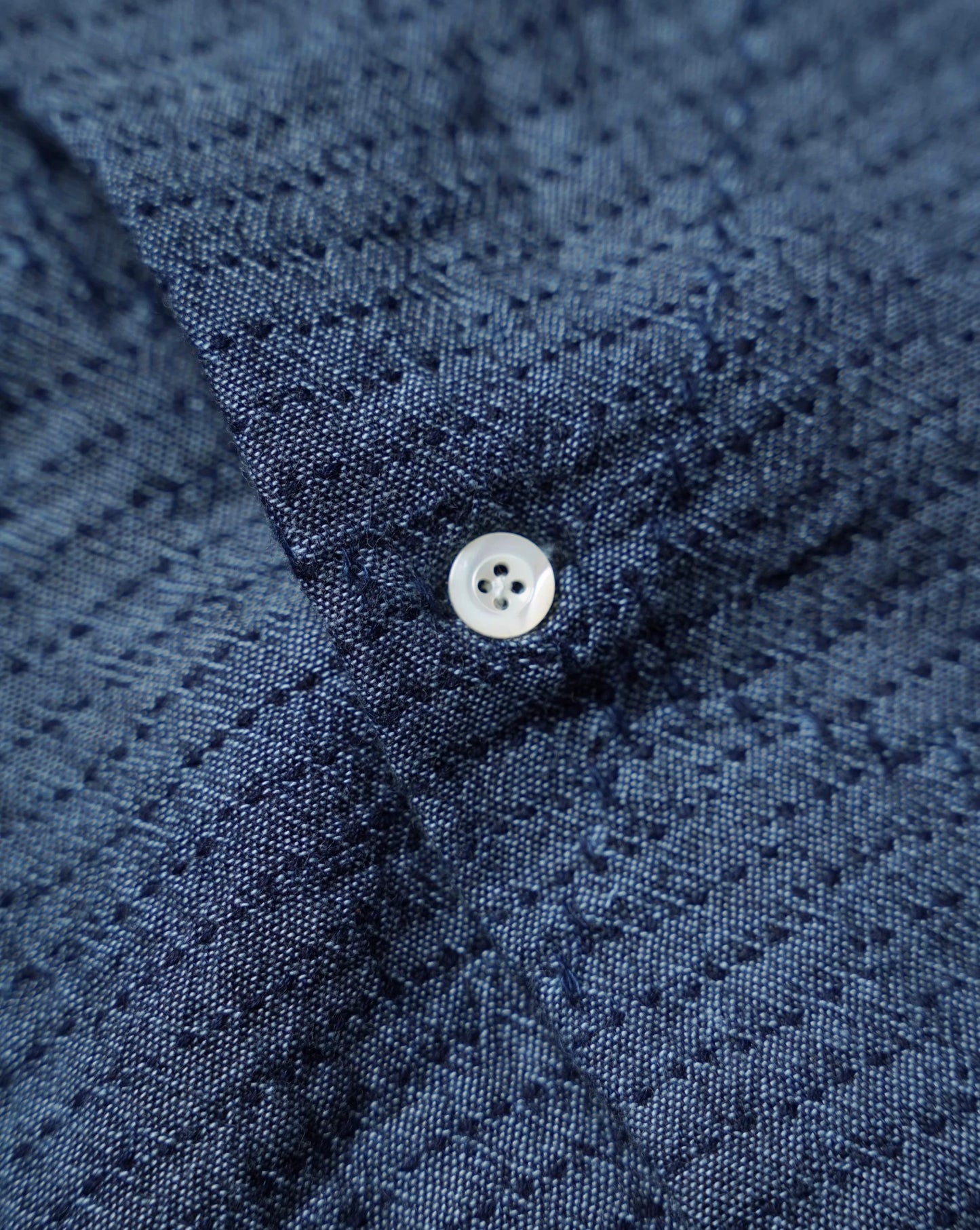 Indigo Dye Sashiko Aloha Shirt