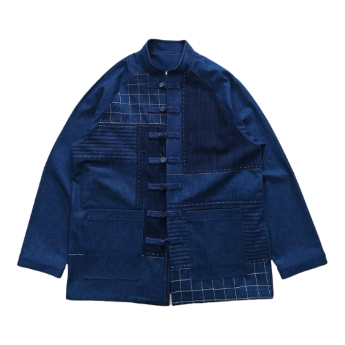 Indigo Dye Patchwork Tang Jacket