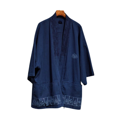 Indigo Dye Folk Kimono Jacket