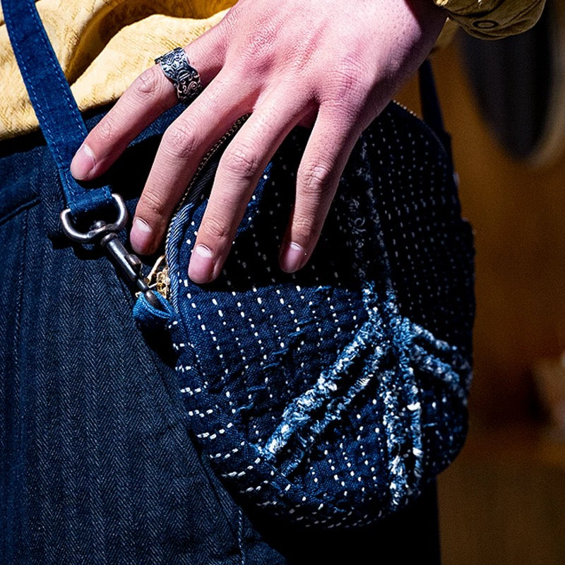 Indigo Dye Sashiko Small Shoulder Bag