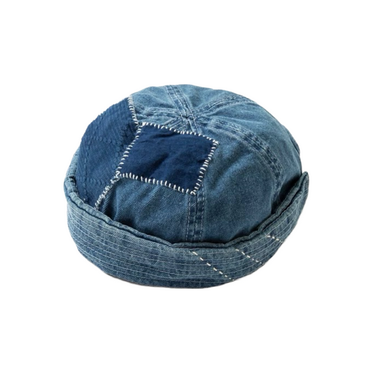 Denim Patchwork Sashiko Melon Hat