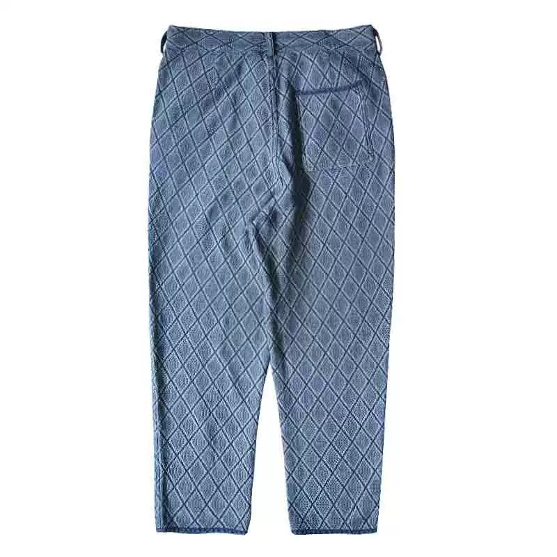 Indigo Dye Jacquard Pants