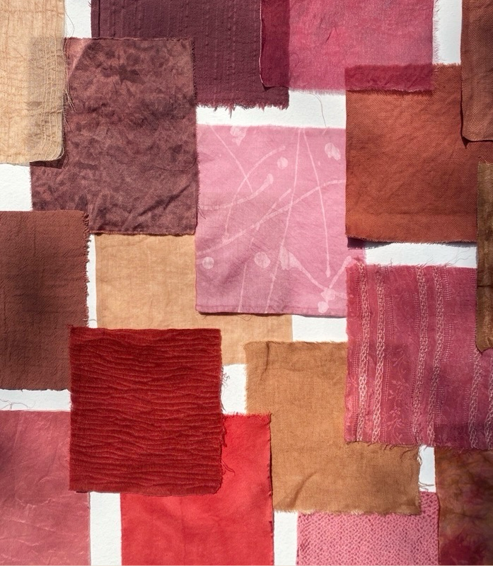 Red Organic Dye Fabric Scraps Bundles