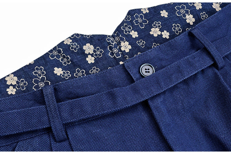 Indigo Dye Patchwork Sashiko Shorts