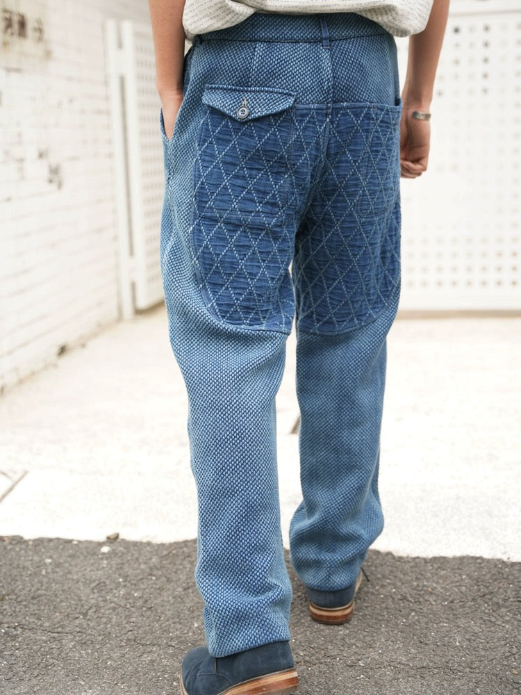 Indigo Dye Washed Kendo Pants