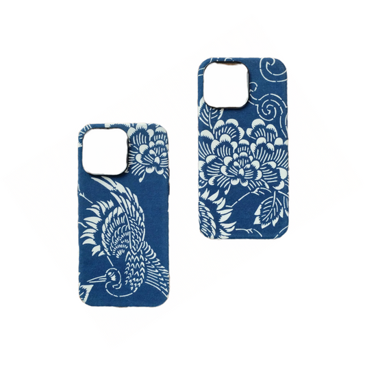 Indigo Dye Folk iPhone Cases with MagSafe