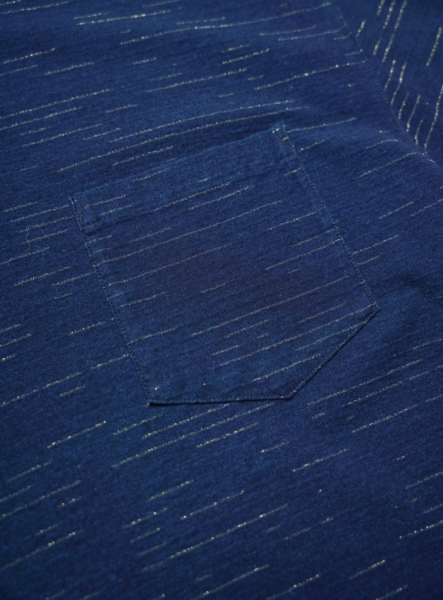 Indigo Dye Kasuri Pocket T-Shirt