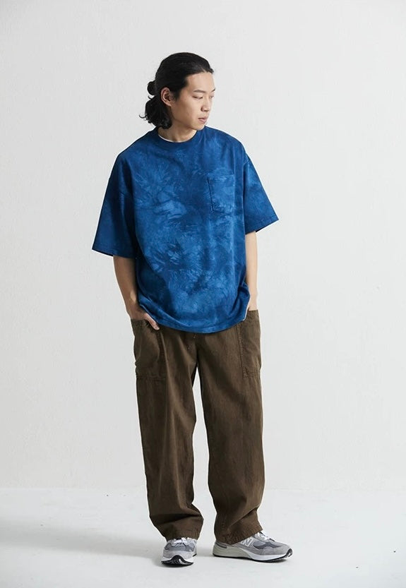 Indigo Tie Dye Pocket T-Shirt