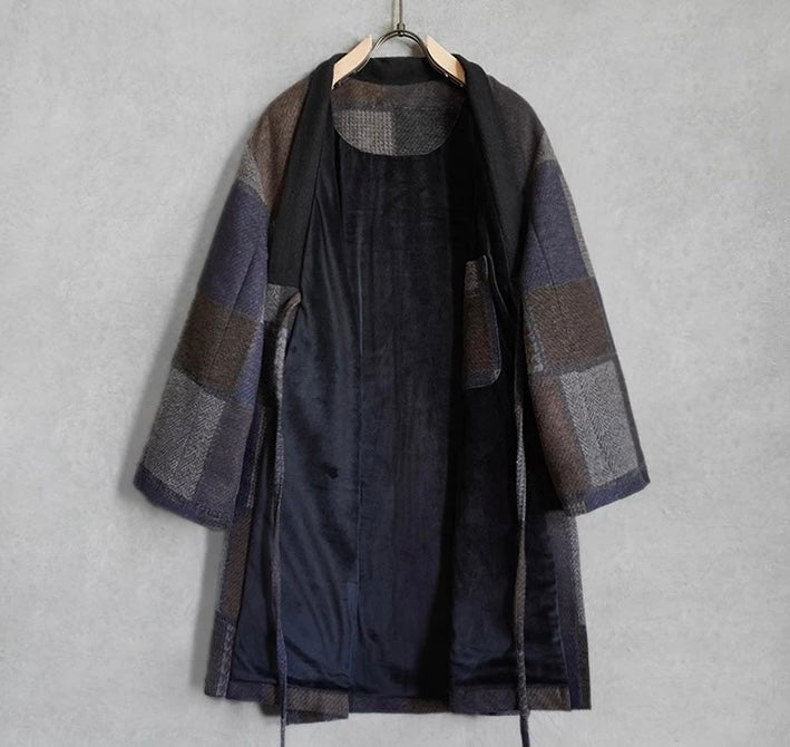 Patchwork Herringbone Noragi Coat