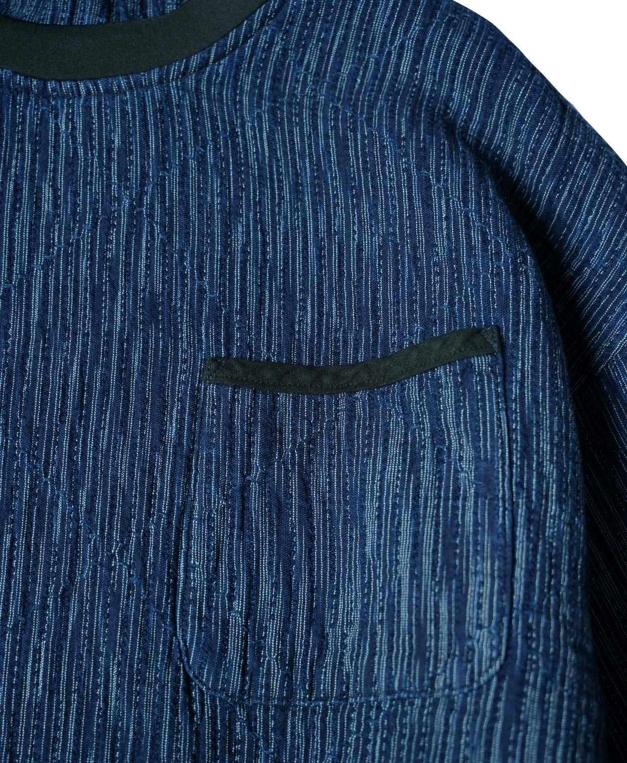 Indigo Dye Sashiko Worker Sweatshirt