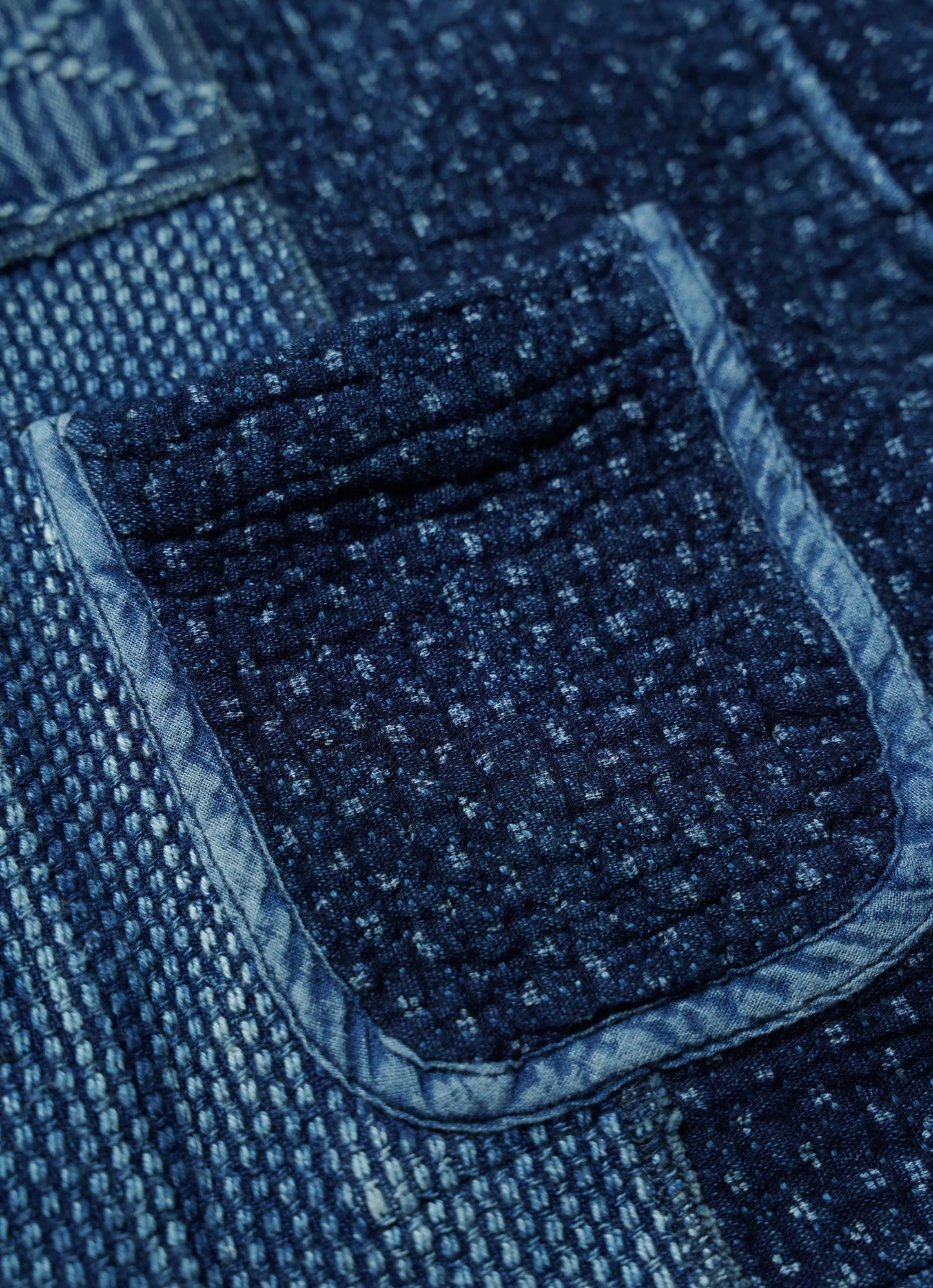 Indigo Dye Heavyweight Patchwork French Coat (5th Anniversary)