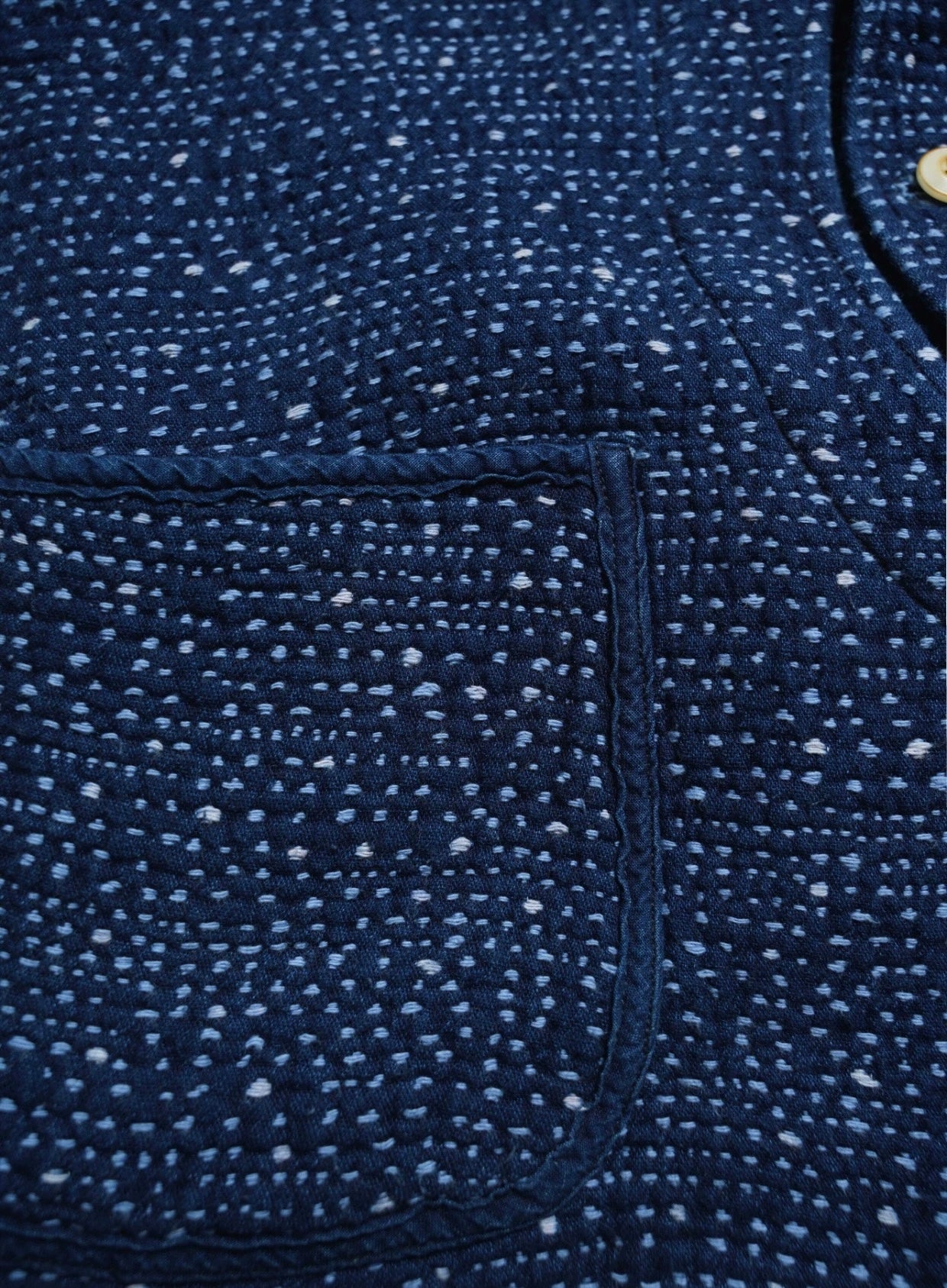 Indigo Dye Sashiko Starry Night Vest