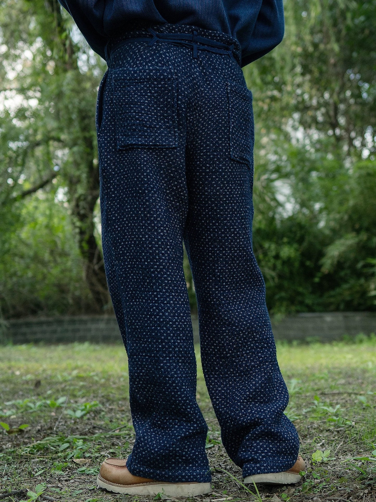 Indigo Dye Sashiko Americana Pants