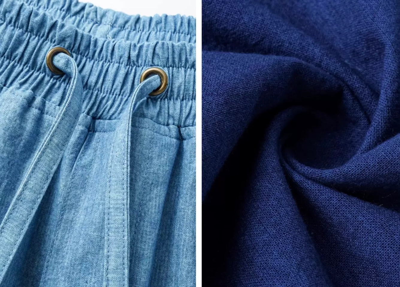 Indigo Dye Basic Kasuri Twill Pants