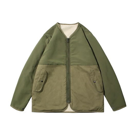 Harrington Patchwork Sherpa Jacket