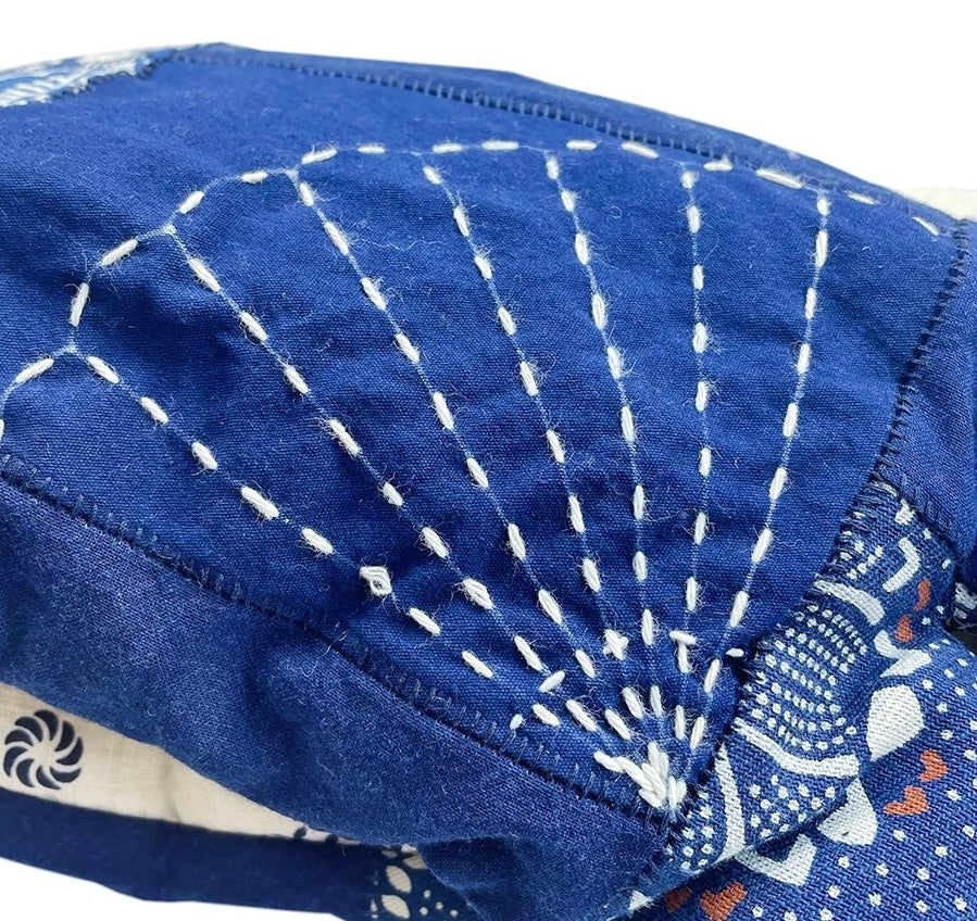 Indigo Dye Kofu Patchwork Wrap