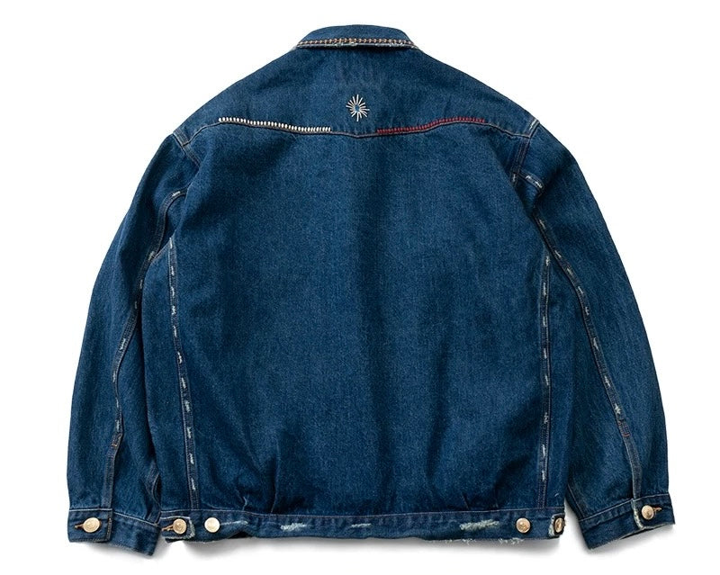 Denim Sashiko Folk Jacket