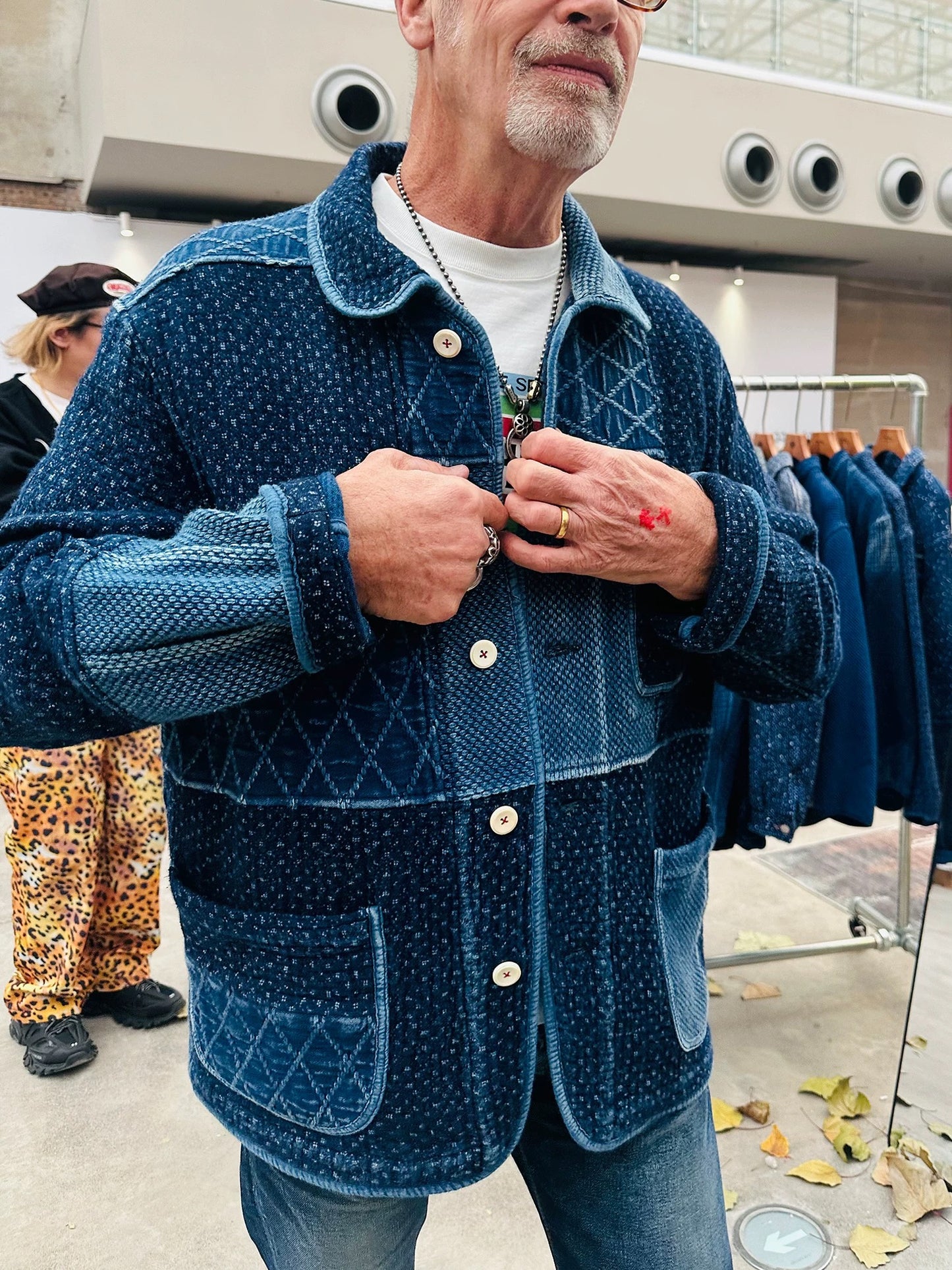 Indigo Dye Heavyweight Patchwork French Coat (5th Anniversary)