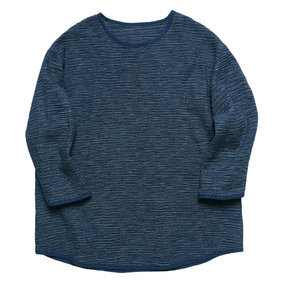 Indigo Dye Sashiko 3/4 Sleeve T-Shirt