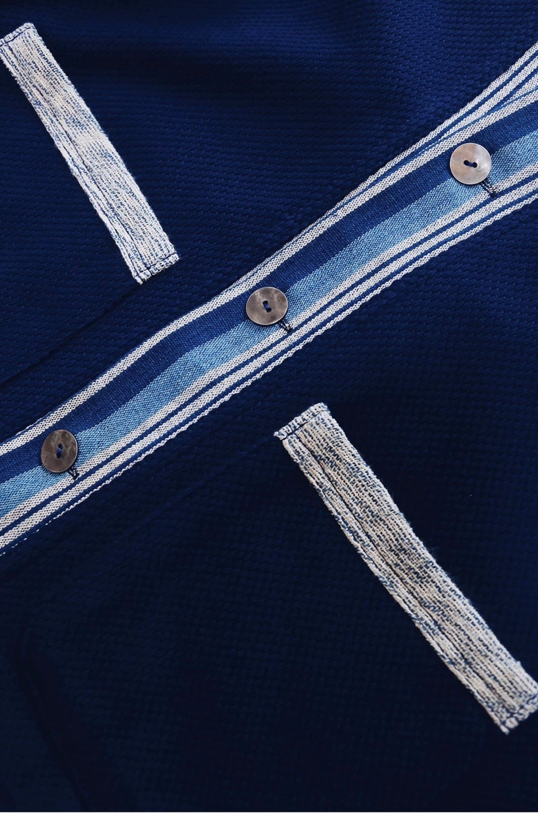 Indigo Dye Patchwork Sashiko Haori Jacket