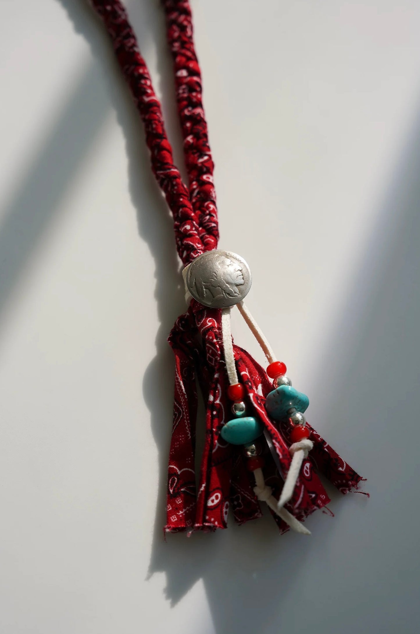 Handwoven Bandana & Turquoise Necklace