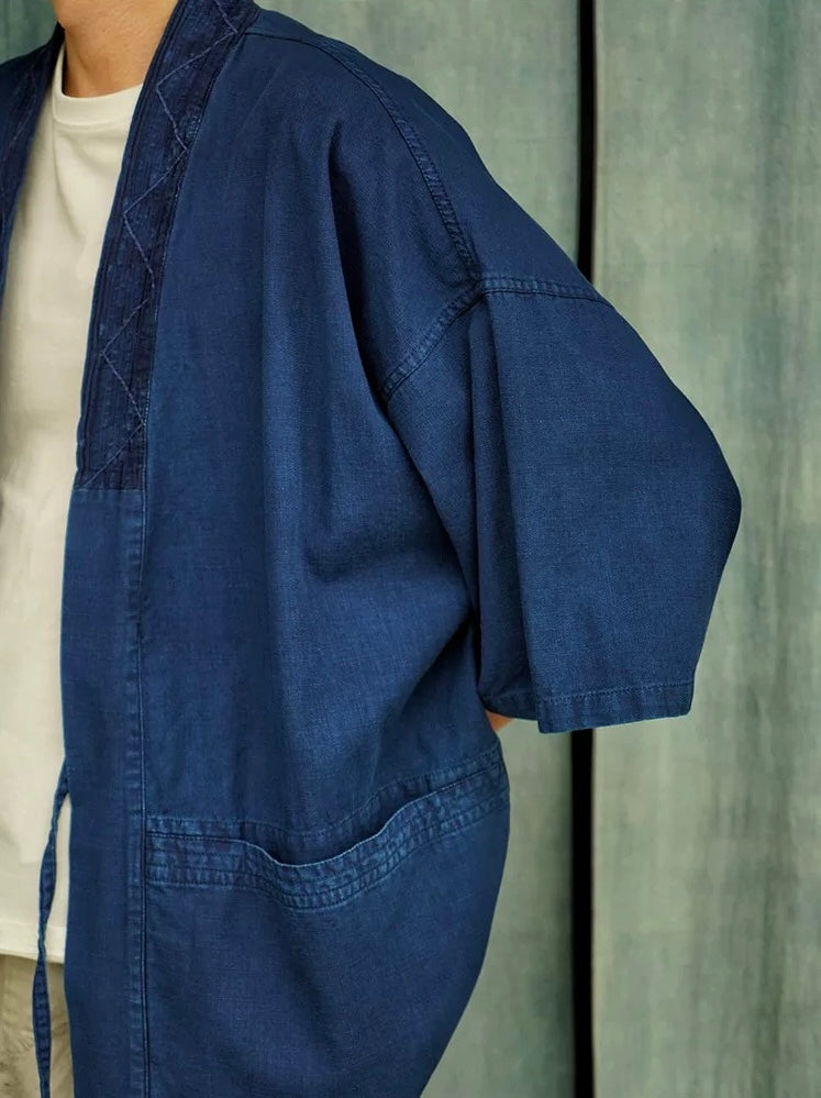 Indigo Dye 3/4 Sleeve Kimono Jacket