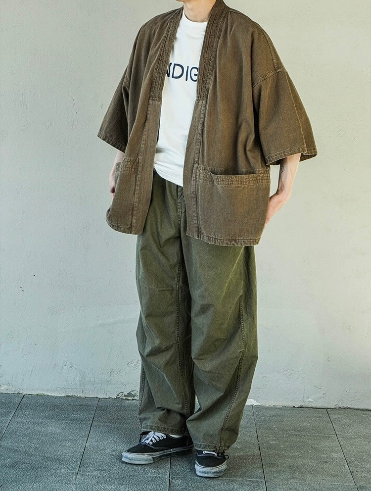 Walnut Hulls Dye Haori Jacket