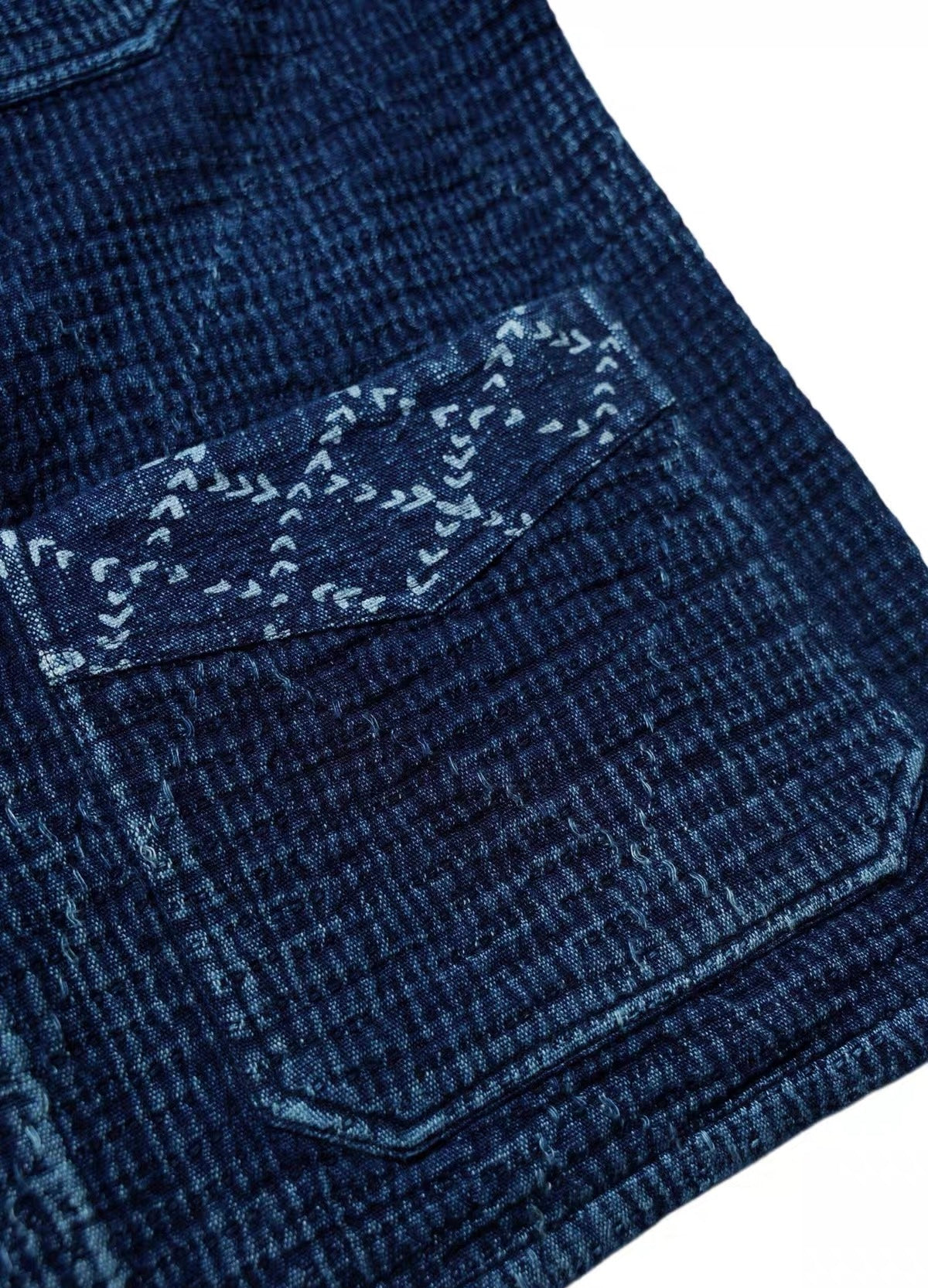Indigo Dye Patchwork Sashiko French Work Jacket
