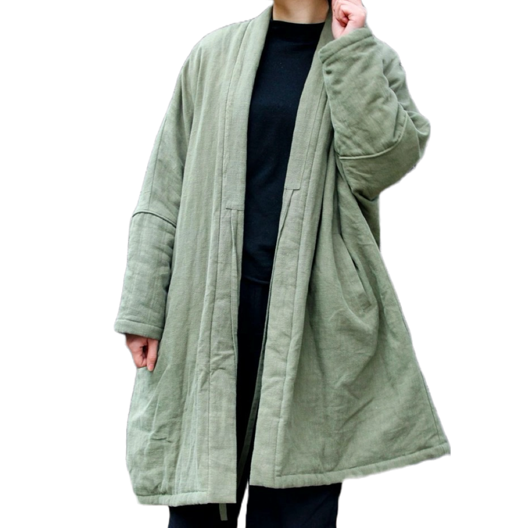 Military Green Oversize Padded Haori Jacket