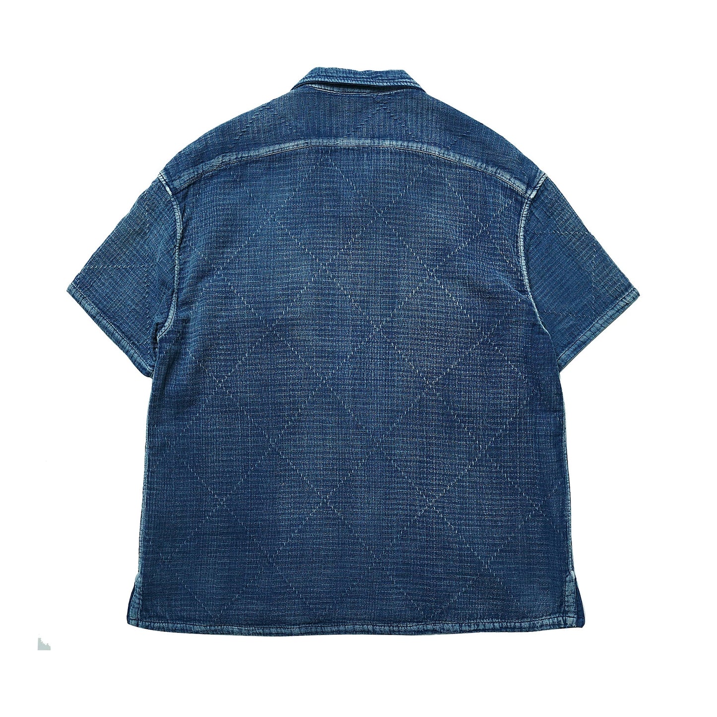 Indigo Dye Sashiko Retro Aloha Shirt