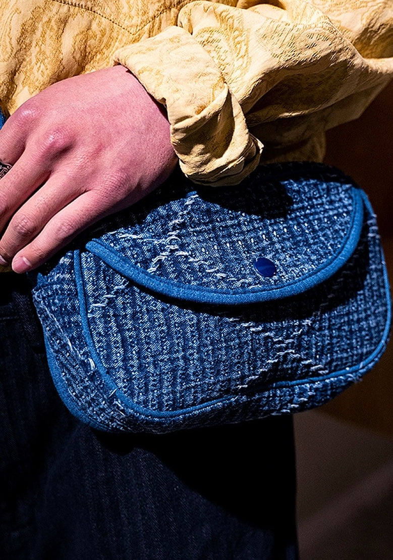 Indigo Dye Sashiko Shoulder Bag