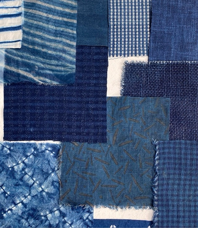 Indigo Dye Fabric Scraps Bundles