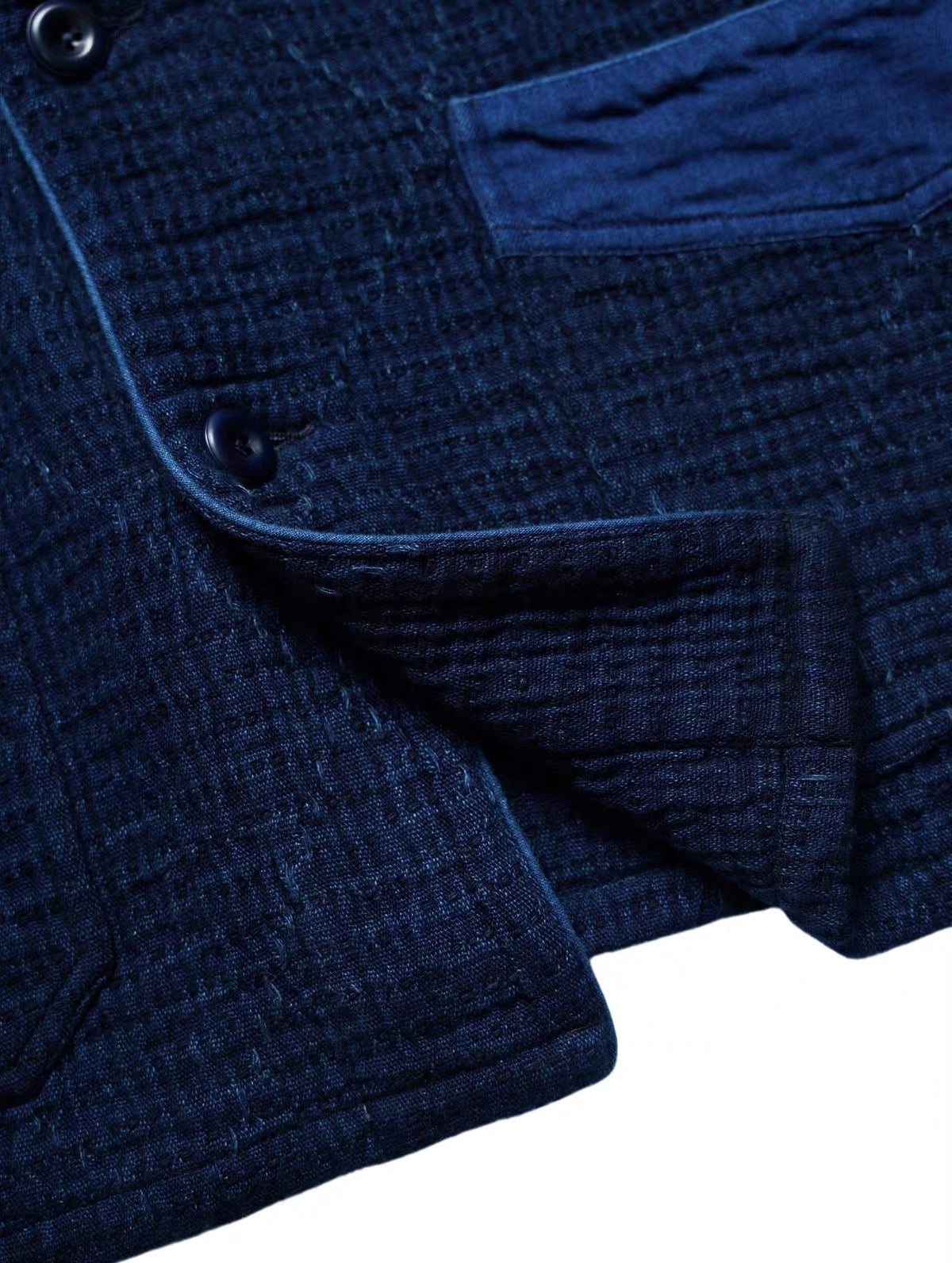 Indigo Dye Textured Work Jacket