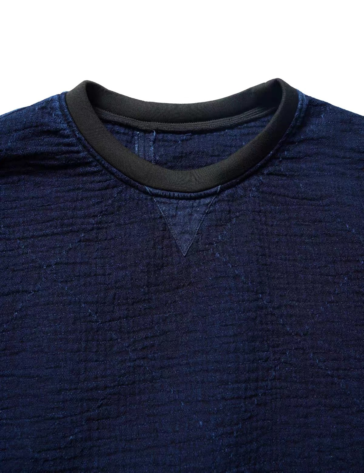 Indigo Dye Sashiko Crewneck Sweatshirt
