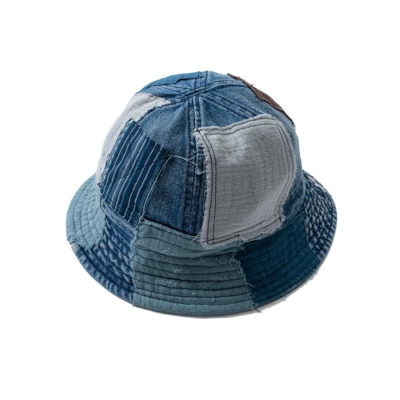 Sashiko Patchwork Bucket Hat