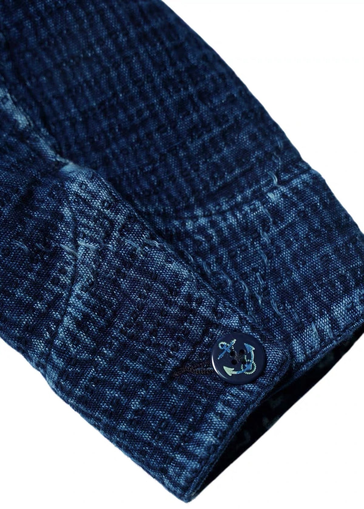 Indigo Dye Patchwork Sashiko French Work Jacket