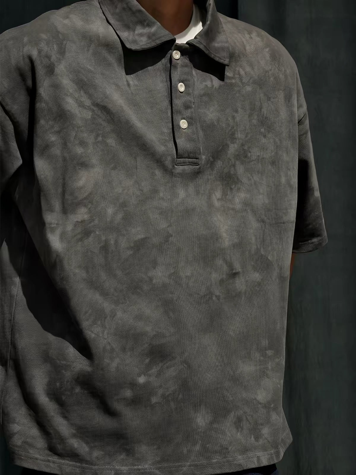 Botanical Cloud-Dye Oversized Polo