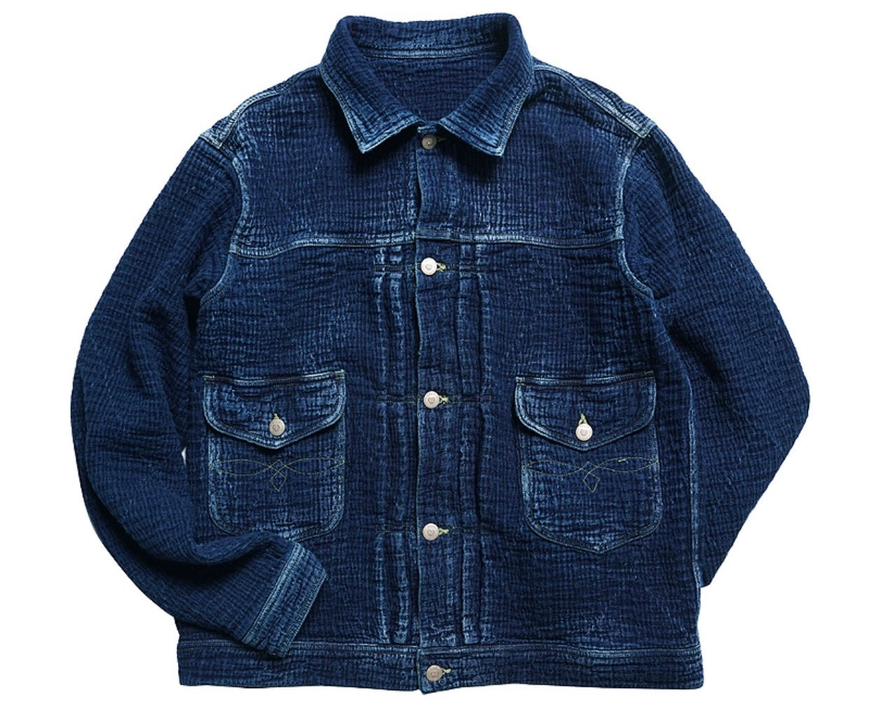 Indigo Dye Sashiko Denim Style Jacket