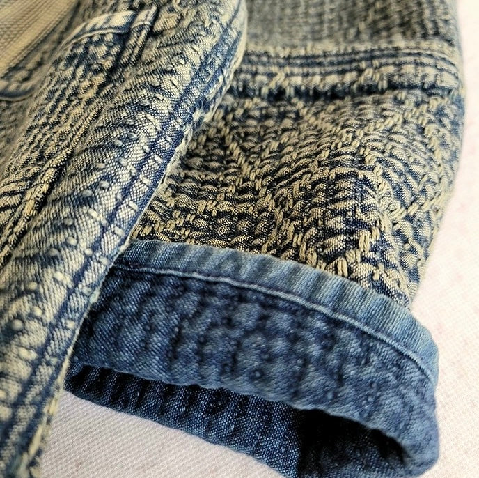 Indigo Dye Retro Sashiko Noragi Jacket