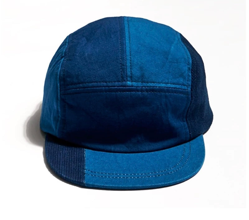 Indigo Dye 2-Tone Patchwork Baseball Cap