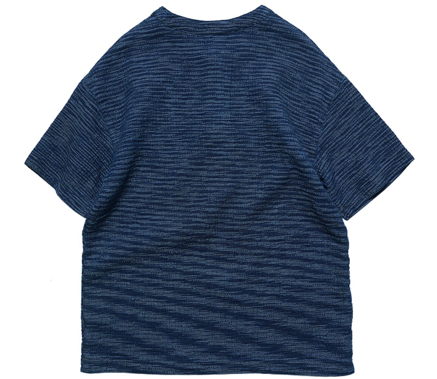 Indigo Dye Sashiko Kasuri Henley T-Shirt