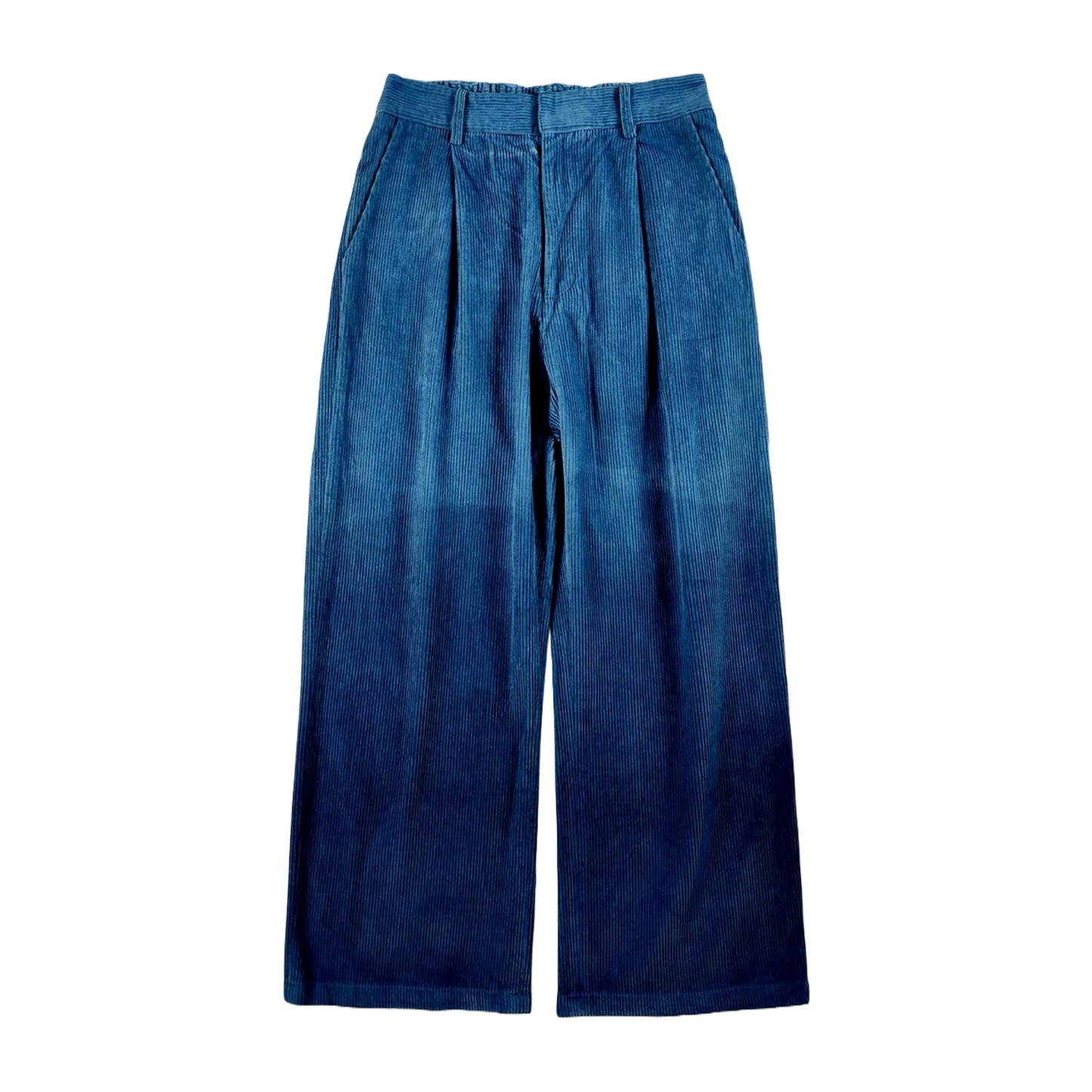 Indigo Dip Dye Faded Corduroy Pants