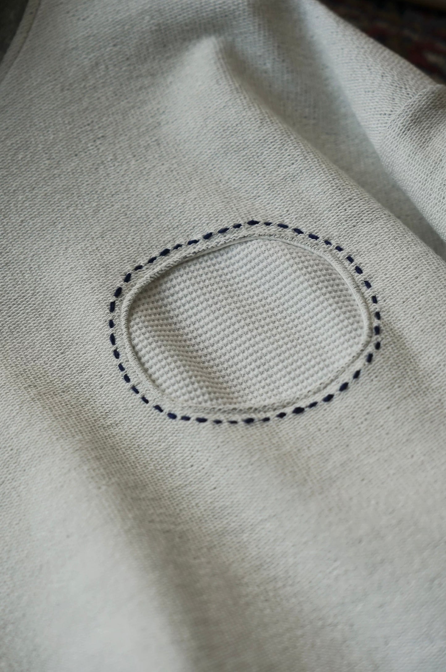 Grey Sashiko Patchwork Hoodie